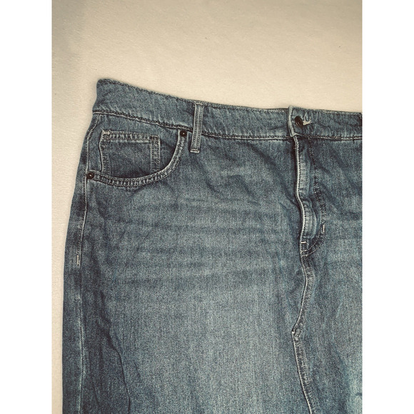 18W Terra And Sky Modest Denim Skirt Womens 5 Pocket Front Slit Jean Skirt 28" - Picture 6 of 12